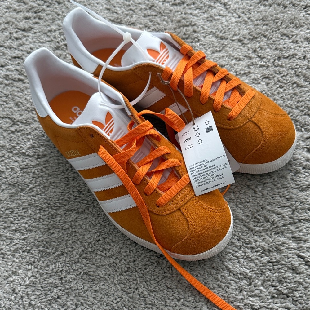 Adidas Bright Orange and White Trainers
